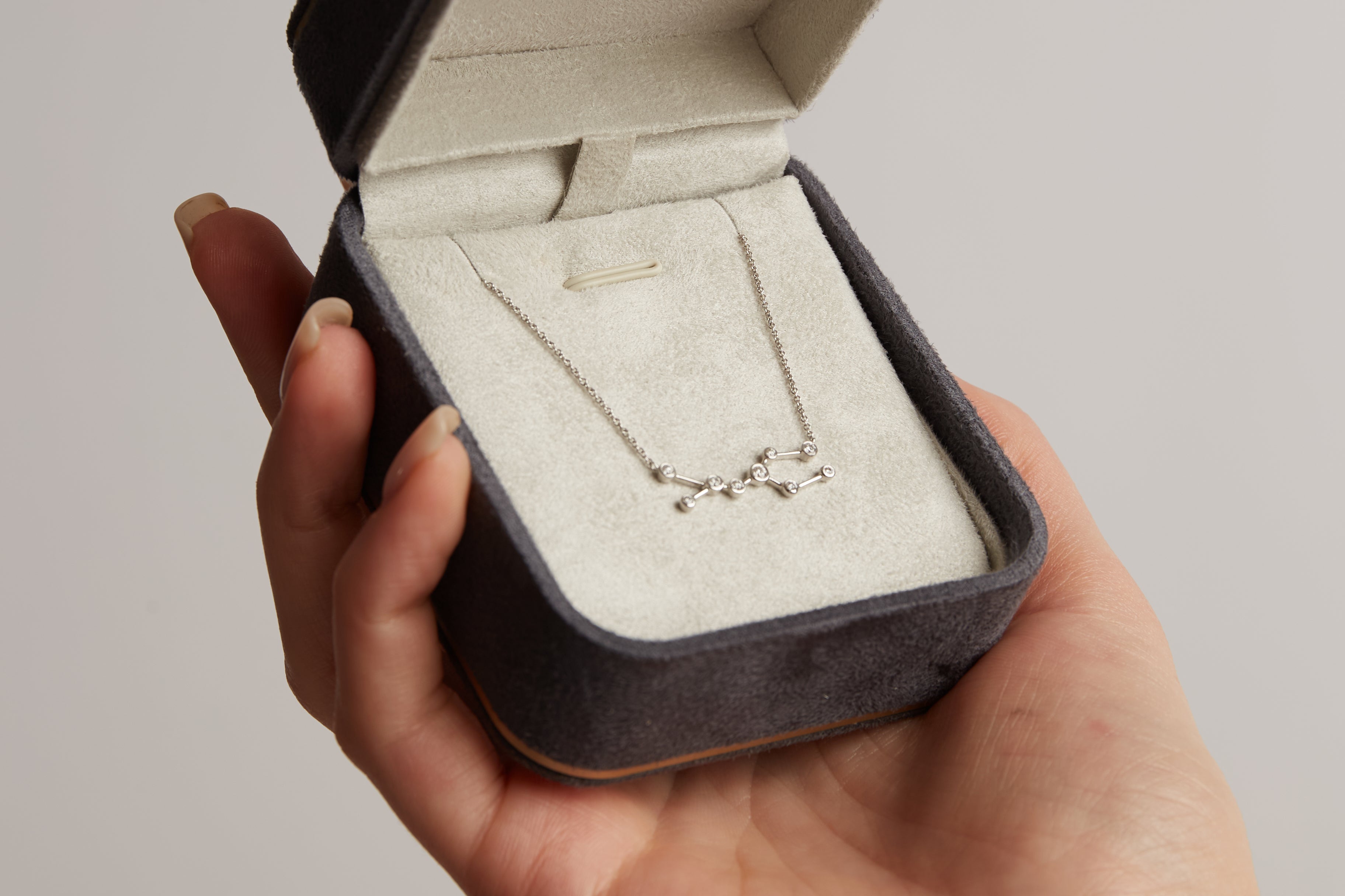 Gemini Zodiac Constellation Necklace 18k Gold & Diamond - Genevieve Collection