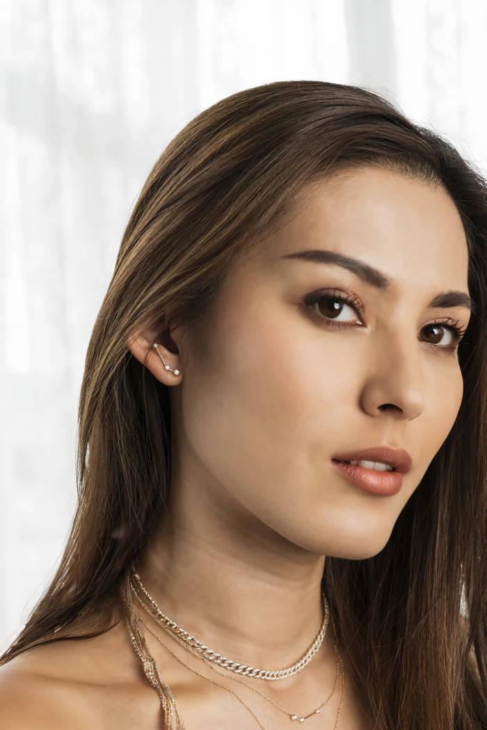Aries Zodiac Constellation Earring 18k Gold & Diamond - Genevieve Collection