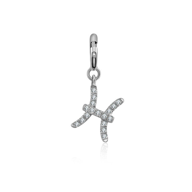 18k Gold Pisces Zodiac Sign Diamond Charms - Genevieve Collection