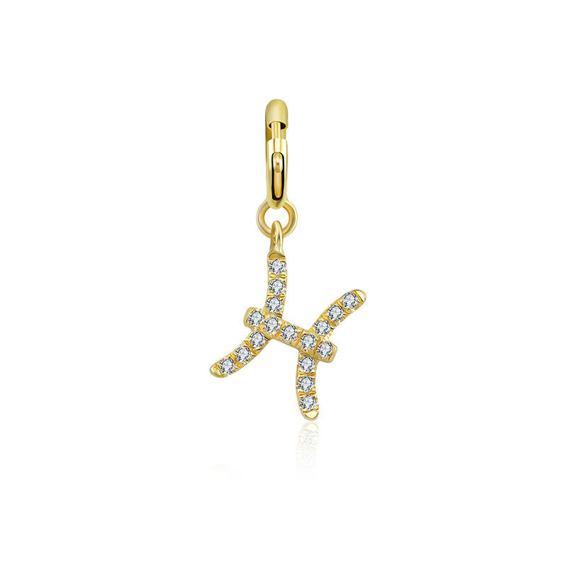 18k Gold Pisces Zodiac Sign Diamond Charms - Genevieve Collection