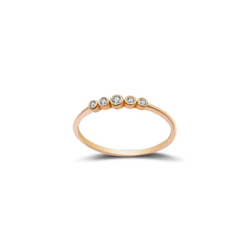18k Gold Polka Dot Diamond Ring - Genevieve Collection