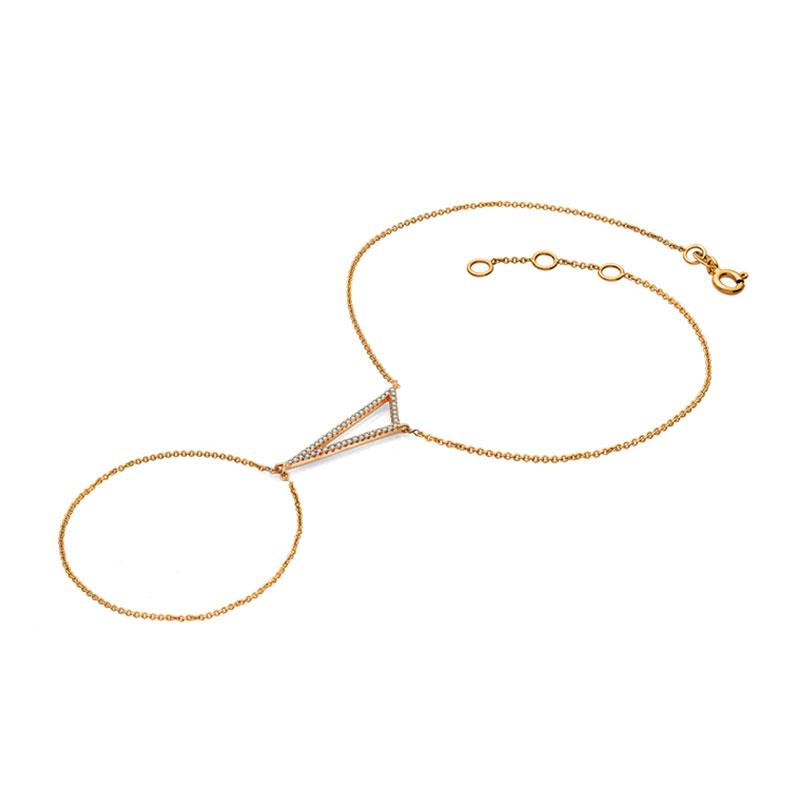 18k Gold Triangle Shape 2 Way Diamond Bracelet - Genevieve Collection