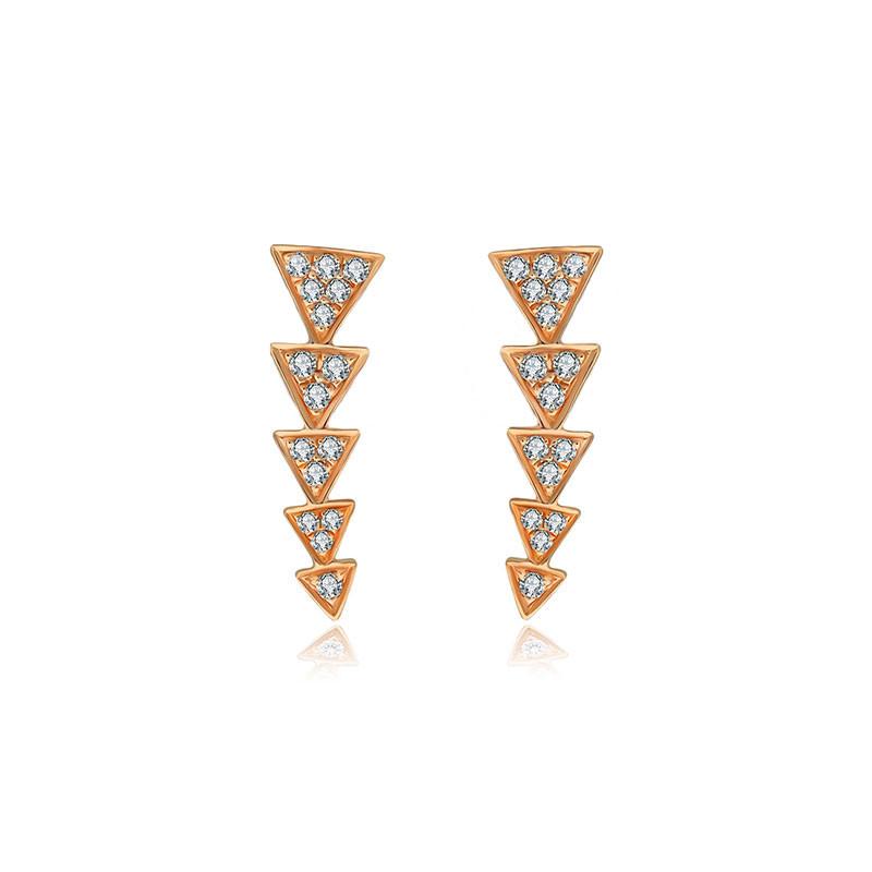 18k Gold Link Arrow Diamond Earring - Genevieve Collection