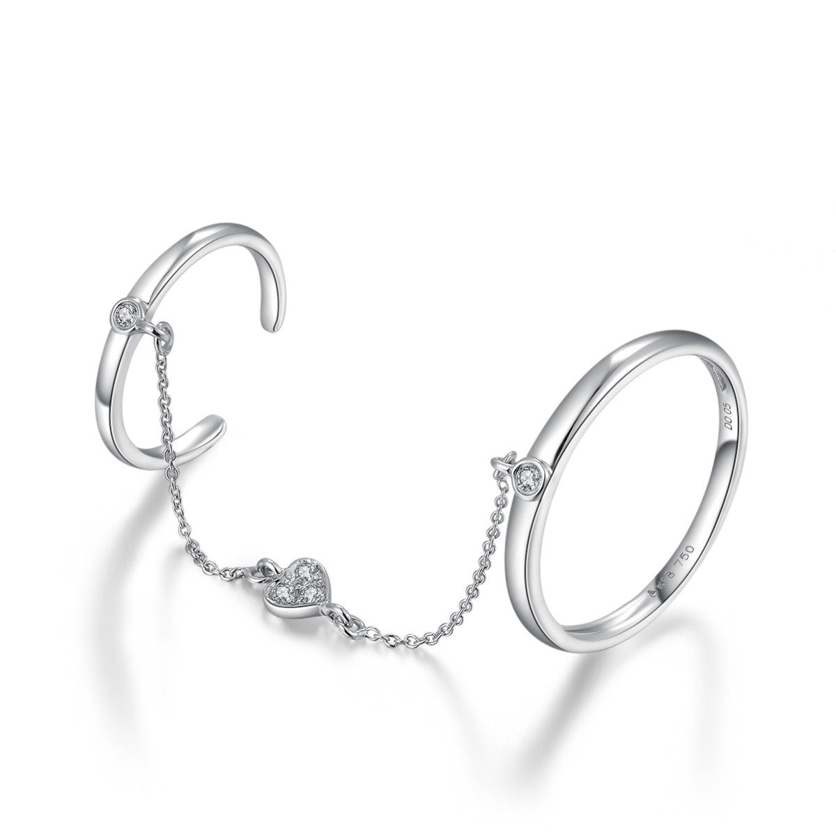 18k Gold Love Chain Connection Ring - Genevieve Collection