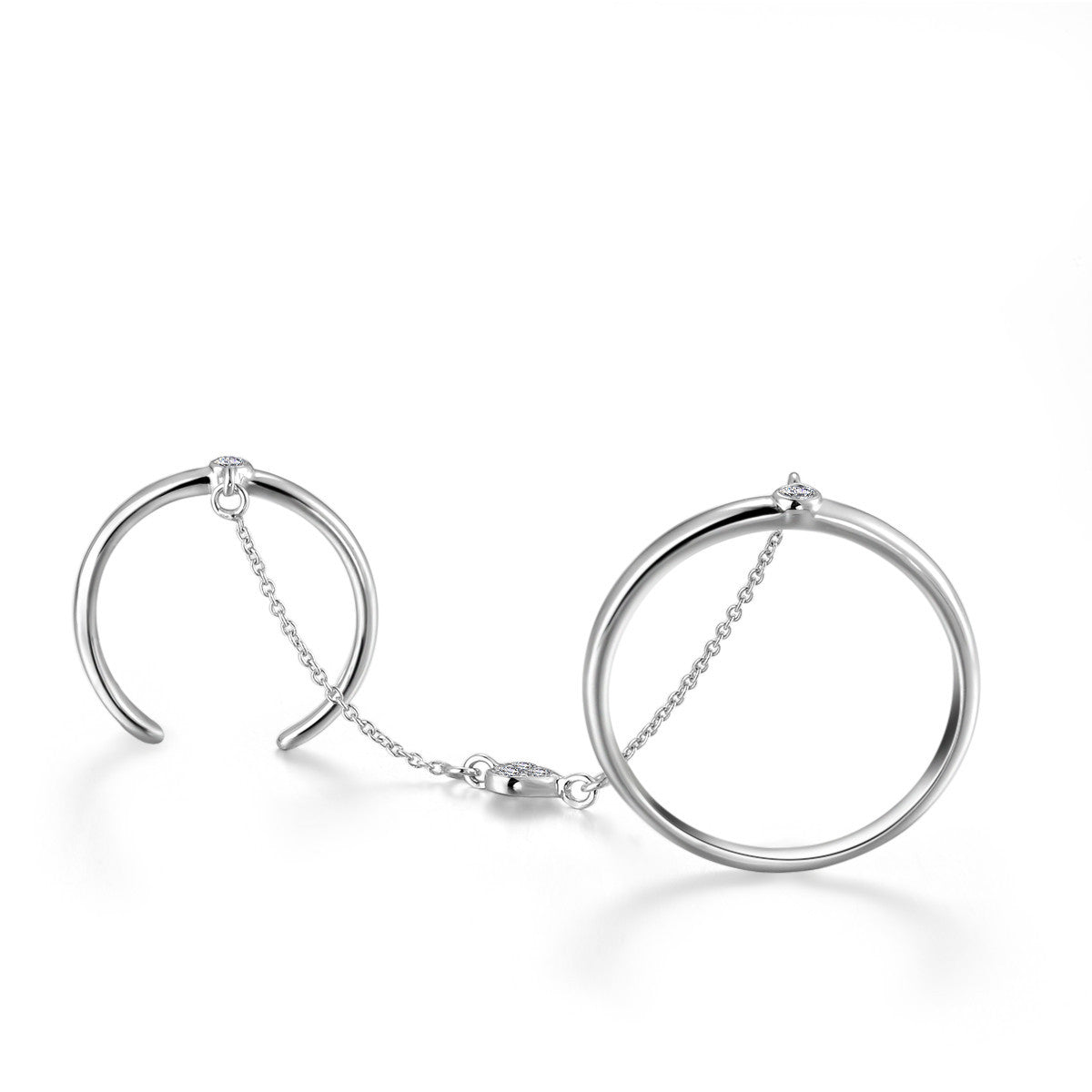 18k Gold Love Chain Connection Ring - Genevieve Collection