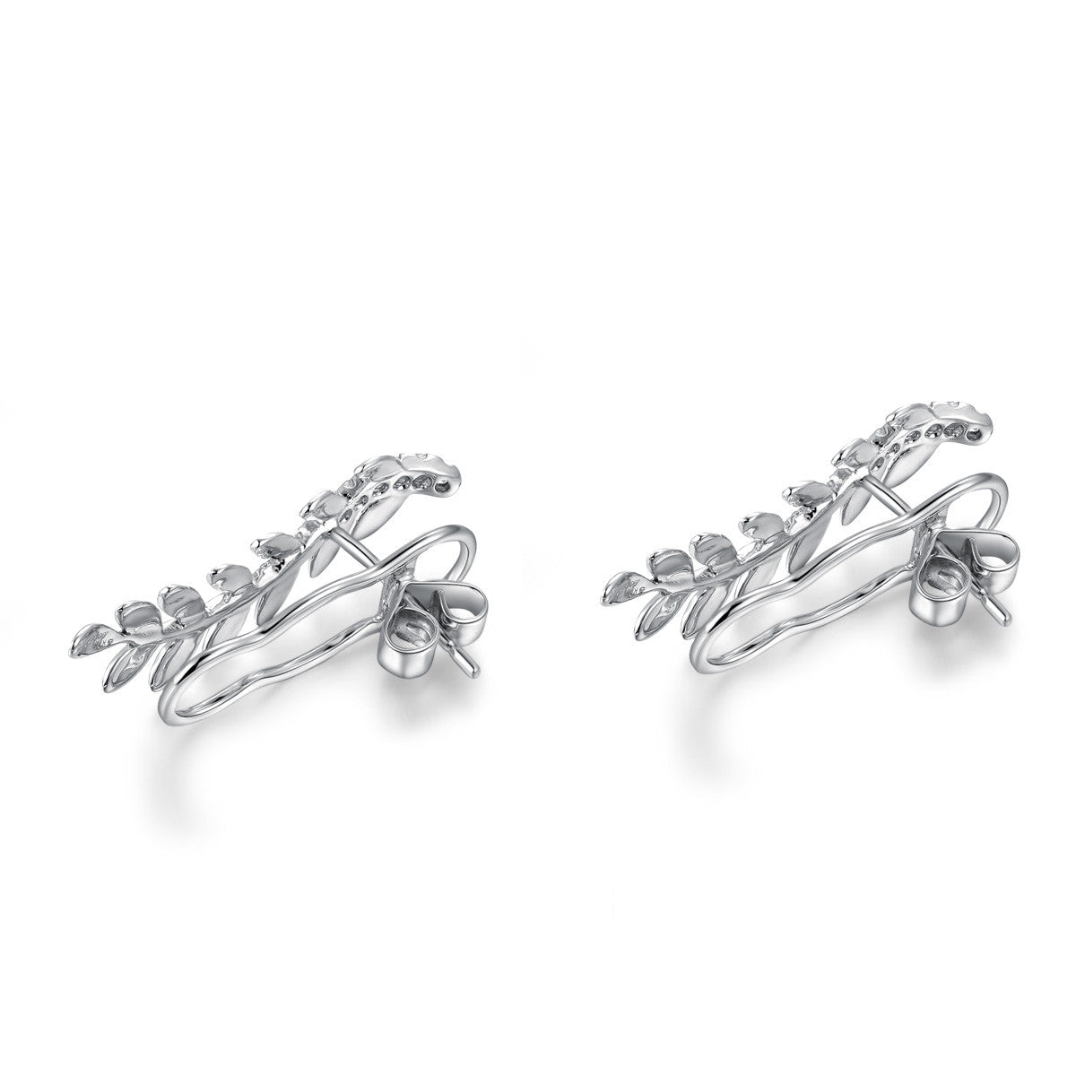 18k Gold Laurel Long Earring - Genevieve Collection