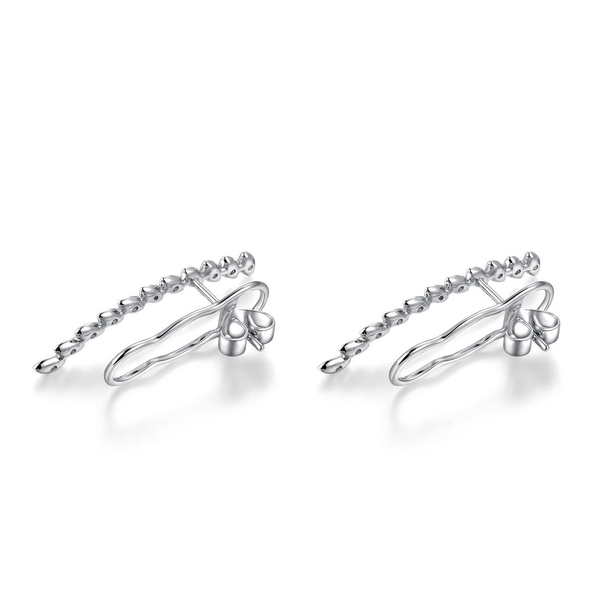 18k Gold Marquise Long Earring - Genevieve Collection