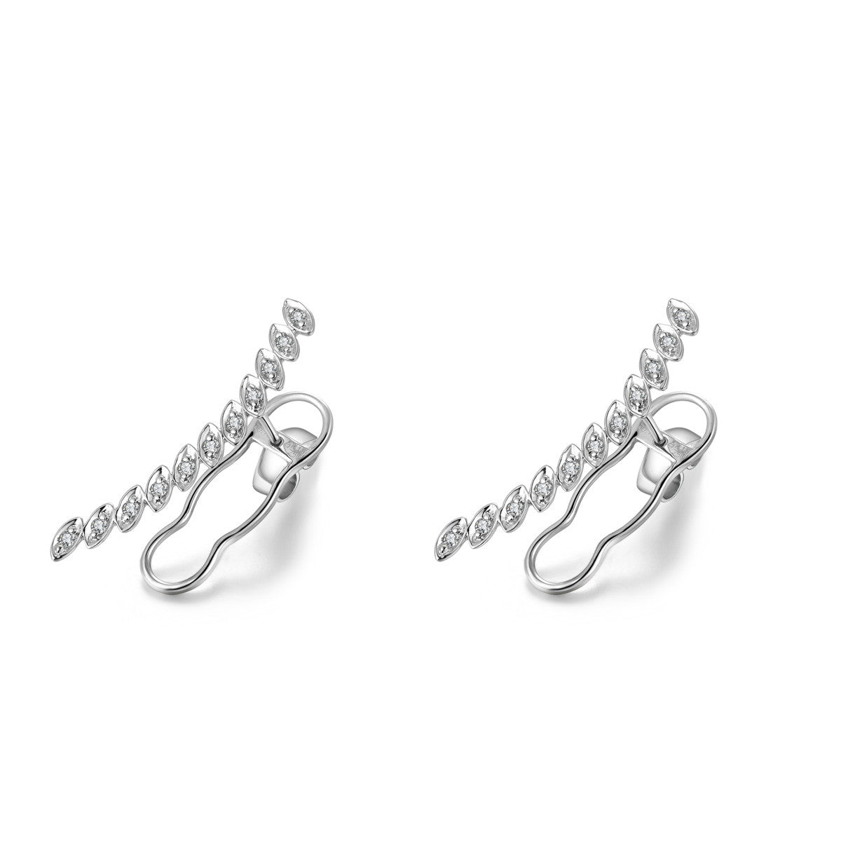 18k Gold Marquise Long Earring - Genevieve Collection