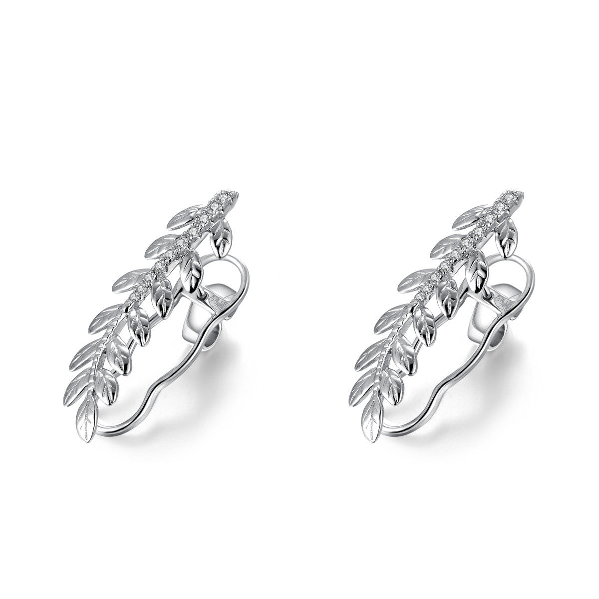18k Gold Laurel Long Earring - Genevieve Collection