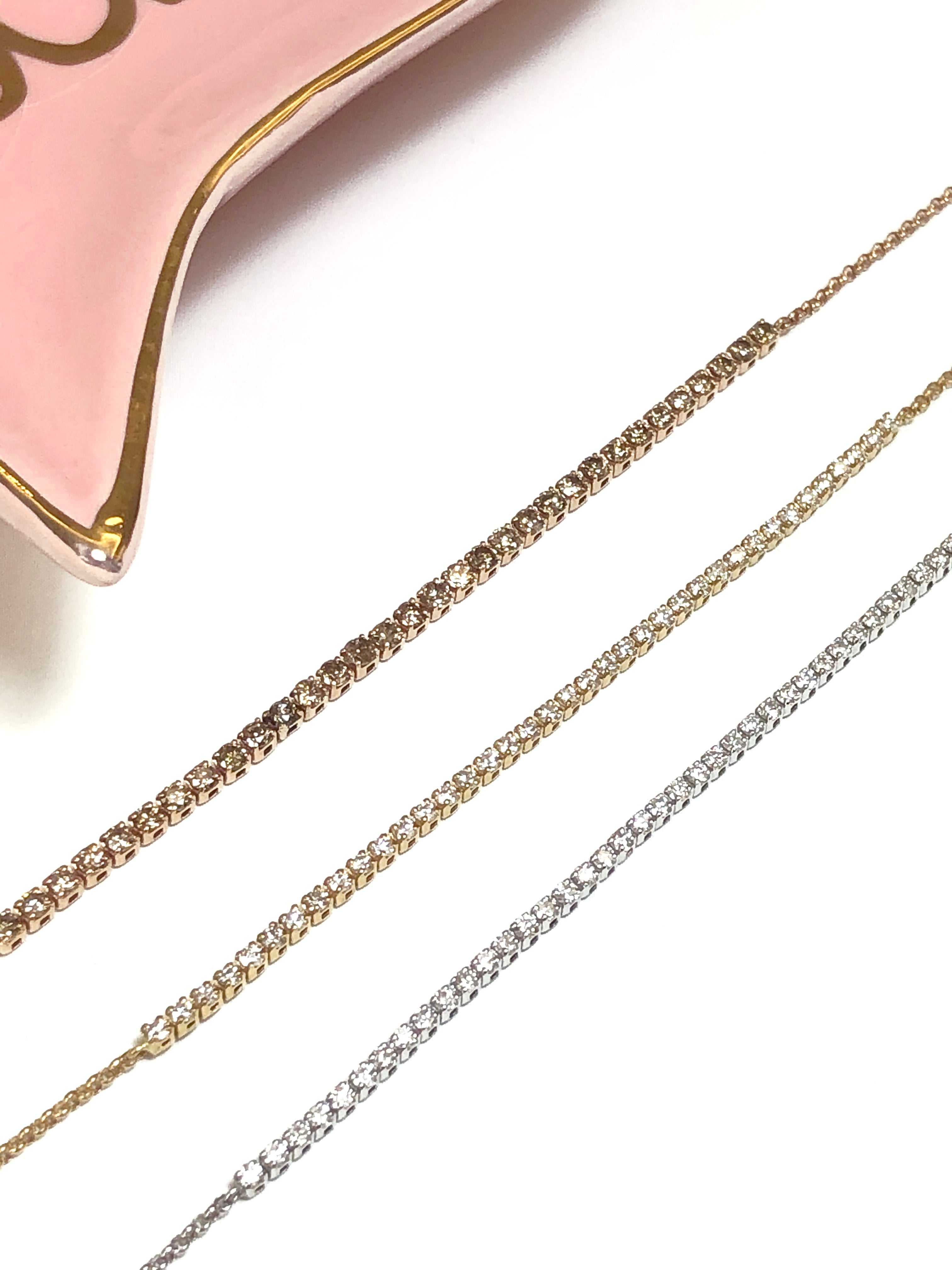 18k Rose Gold Half Tennis Bracelet with Brown Diamond - Genevieve Collection