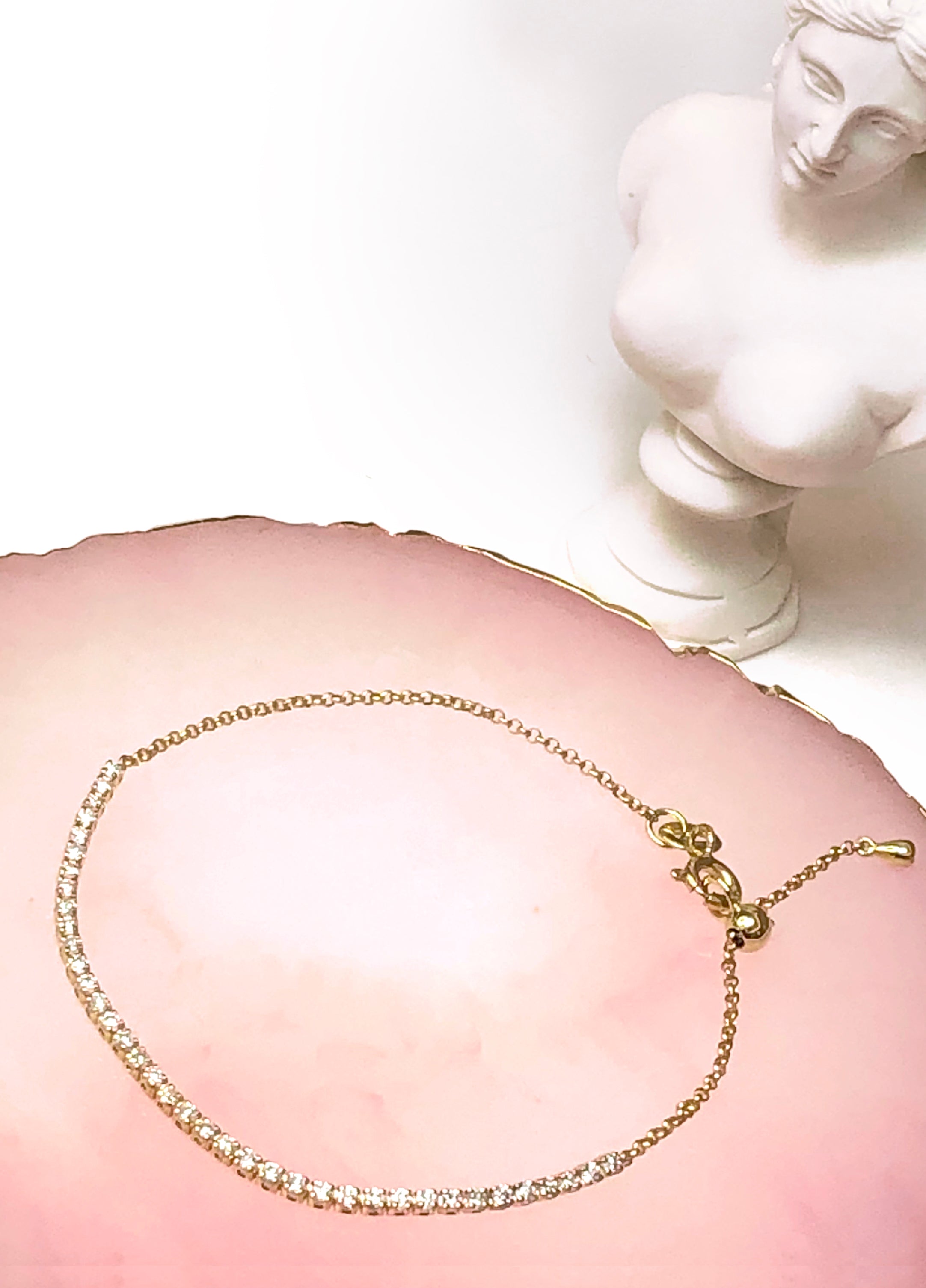 18k Yellow Gold Half Tennis Diamond Bracelet - Genevieve Collection