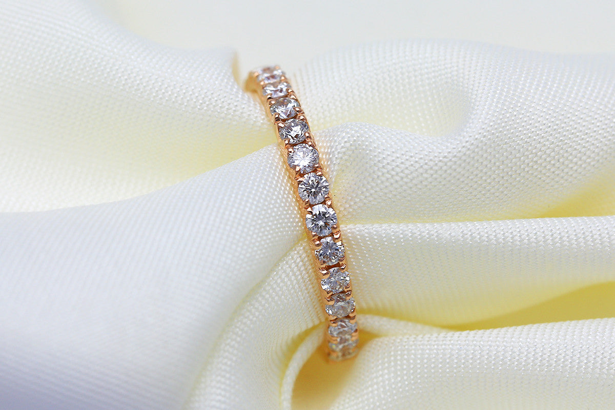 18k Gold Line Diamond Ring - Genevieve Collection