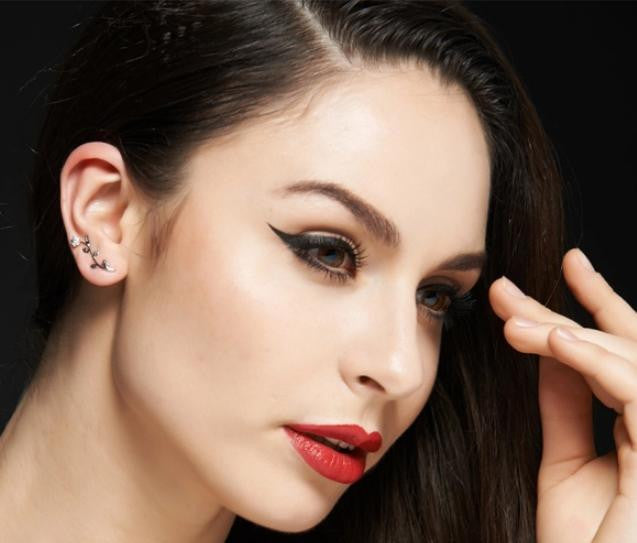 18k Gold Citrus Blossom Long Earring - Genevieve Collection