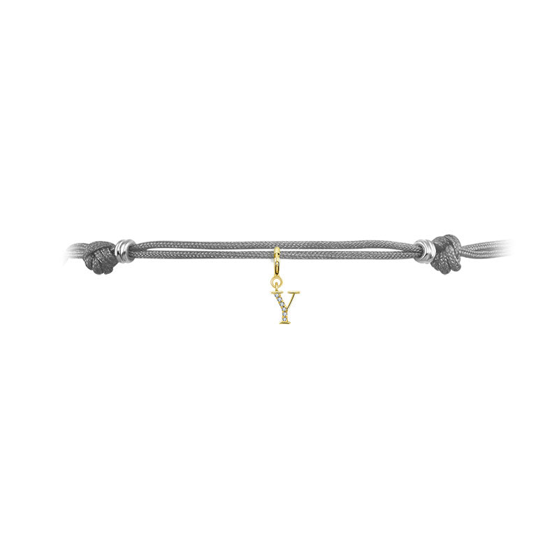 18k Gold Letter "Y" Diamond Charms - Genevieve Collection