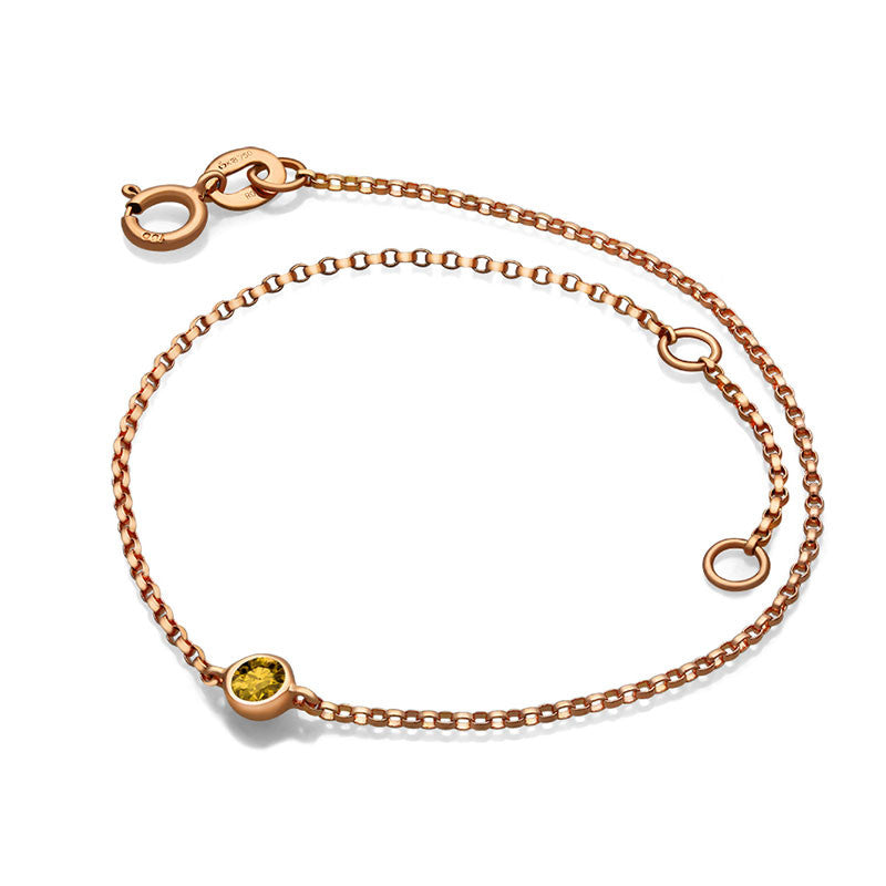 18k Gold November Birthstone Citrine Bracelet - Genevieve Collection