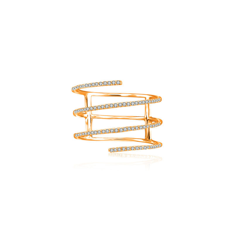 18k Gold Spring Shape Diamond Ring - Genevieve Collection