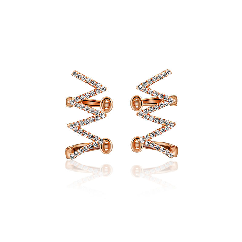 18k Gold Zigzag Diamond Ear Cuff - Genevieve Collection