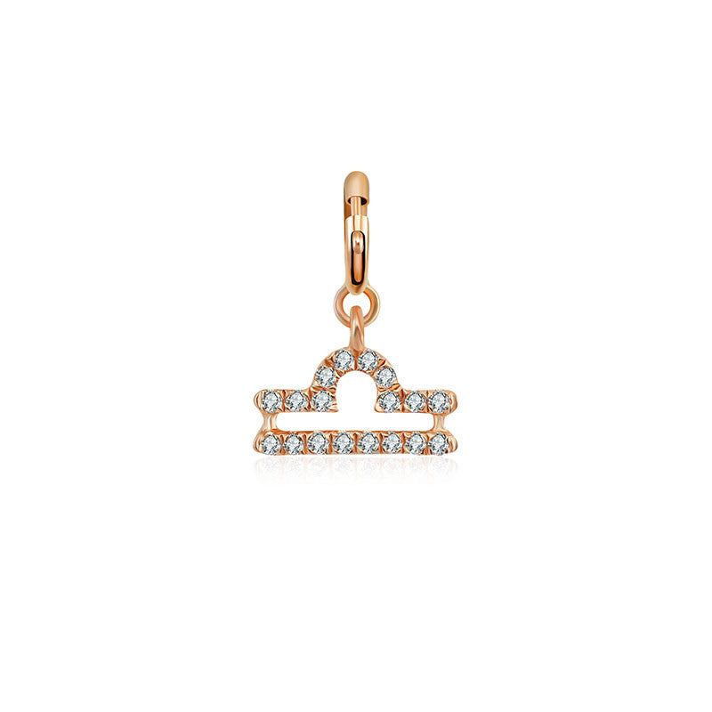 18k Gold Libra Zodiac Sign Diamond Charms - Genevieve Collection