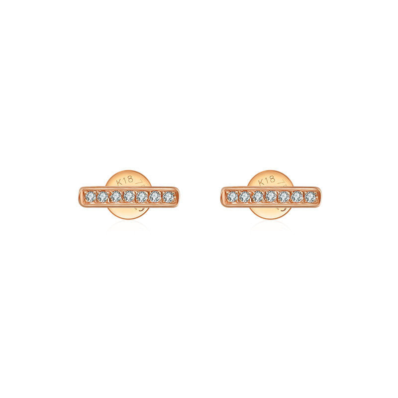 18k Gold Line Shape Diamond Earring - Genevieve Collection