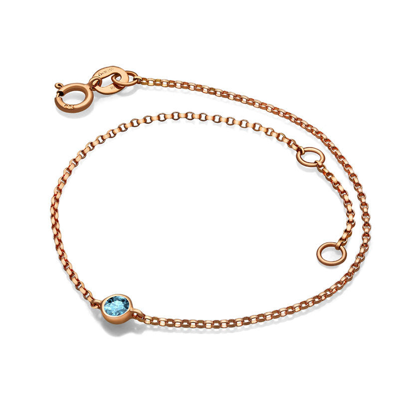 18k Gold March Birthstone Aquamarine Bracelet - Genevieve Collection