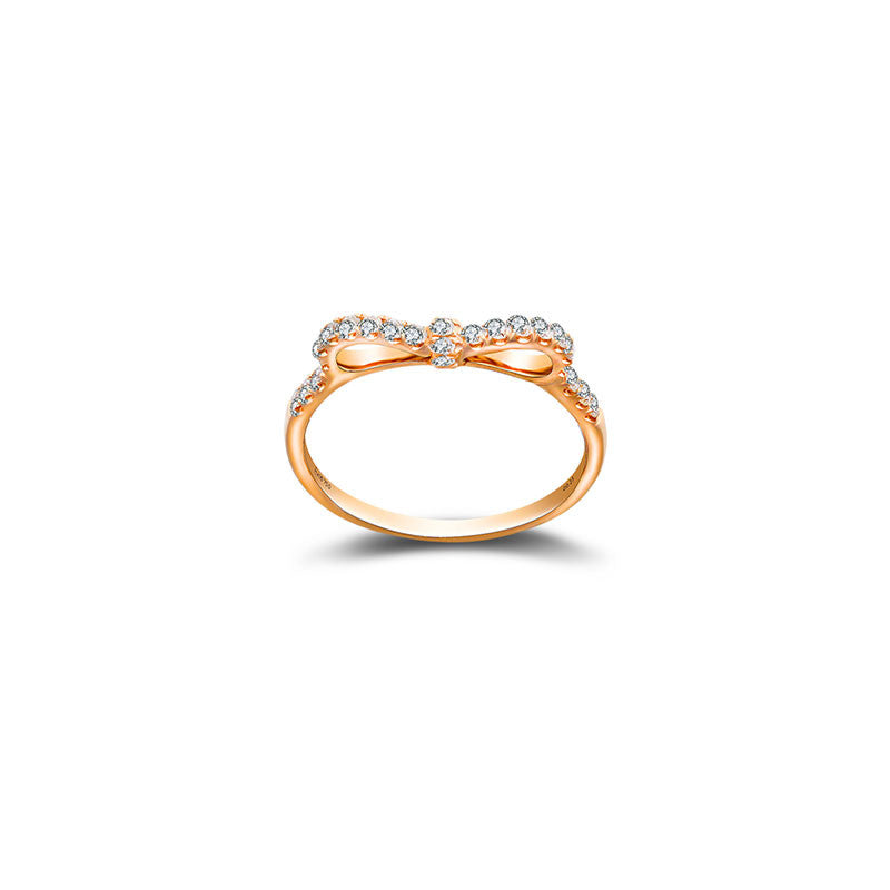 18k Gold Ribbon Diamond Ring - Genevieve Collection