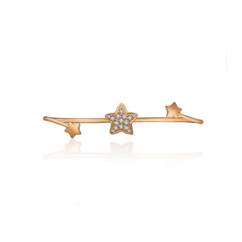 18k Gold Starry Night Diamond Double Ring - Genevieve Collection