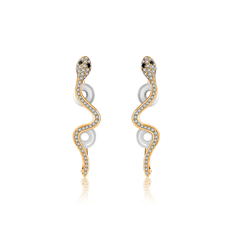 18k Gold Snake Diamond Ear Cuff - Genevieve Collection