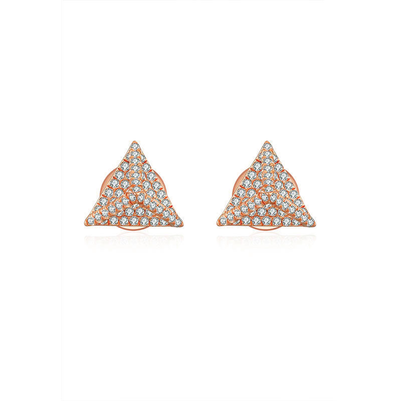 18k Gold Tetrahedron Diamond Earring - Genevieve Collection