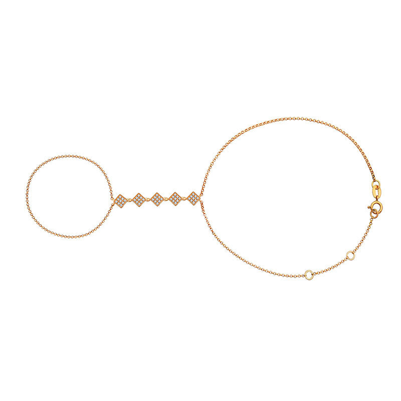 18k Gold Square Shape 2 Way Diamond Bracelet - Genevieve Collection