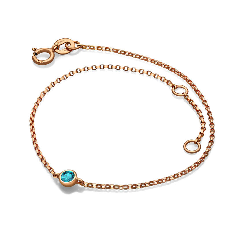 18k Gold December Birthstone Topaz Bracelet - Genevieve Collection