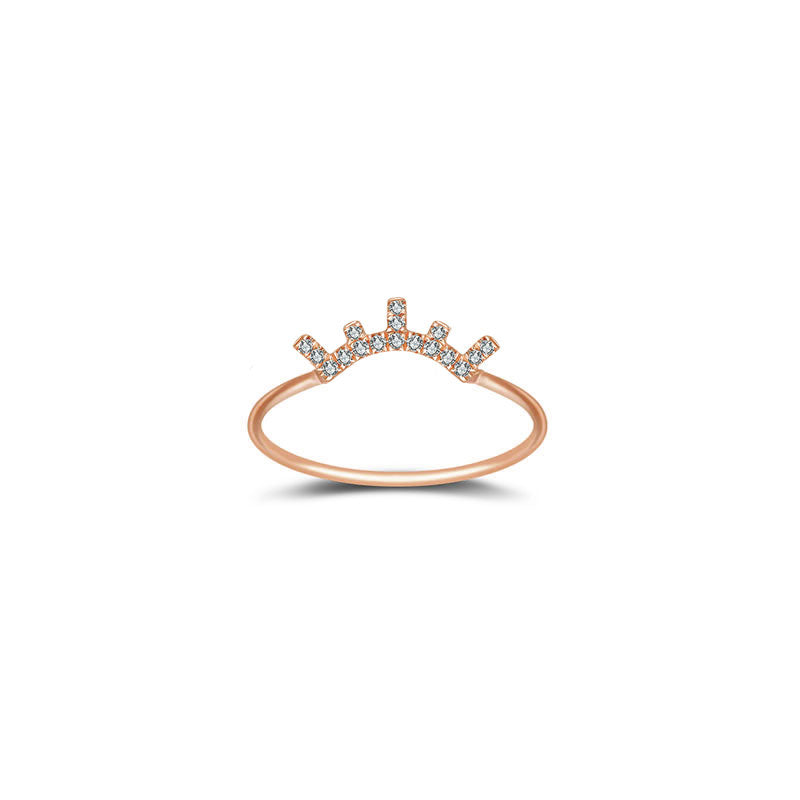18k Gold Eyelash Shape Diamond Ring - Genevieve Collection