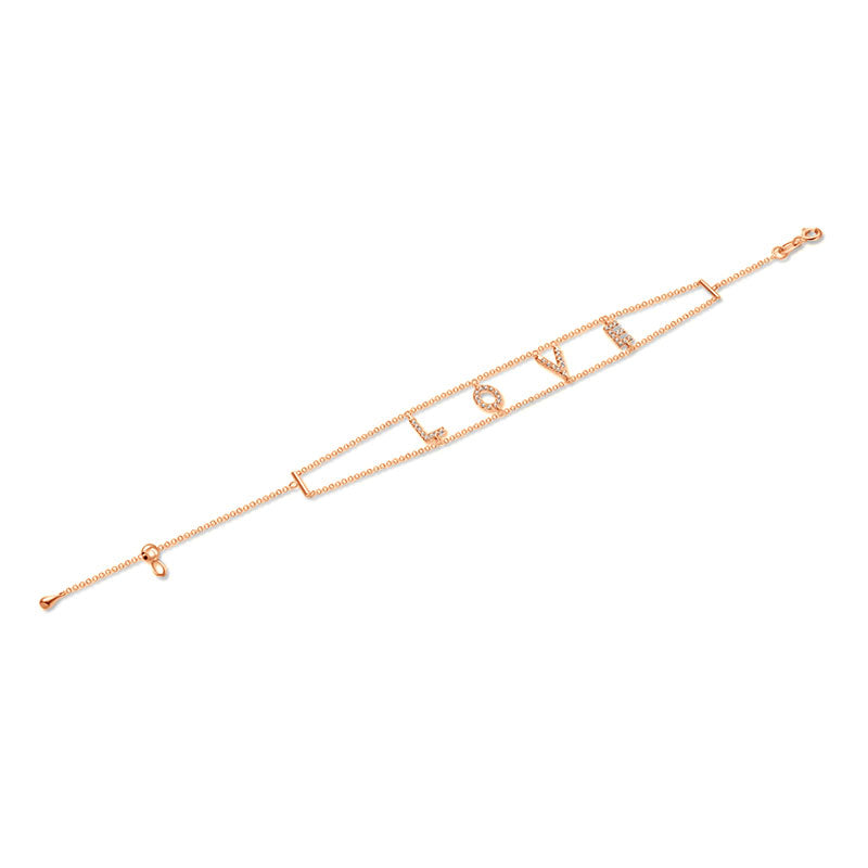 18k Gold "Love" Diamond Bracelet - Genevieve Collection
