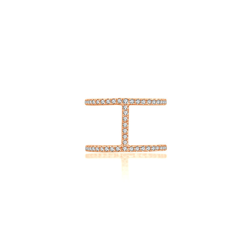 18k Gold Connected Line Diamond Ring - Genevieve Collection