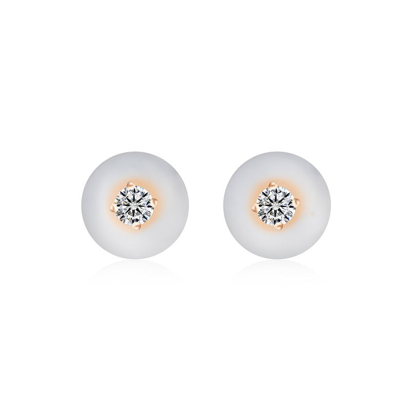 18k Gold Diamond Stud Earring - Genevieve Collection