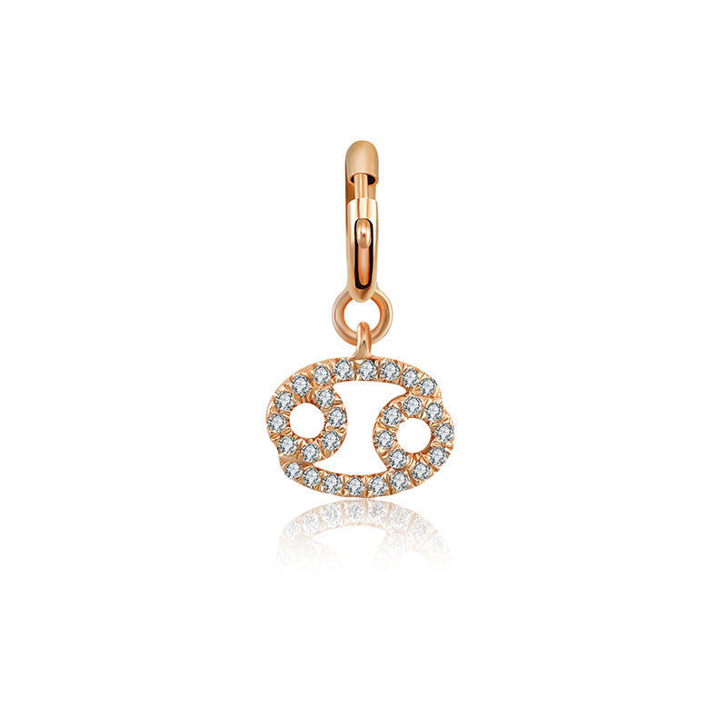 18k Gold Cancer Zodiac Sign Diamond Charms - Genevieve Collection