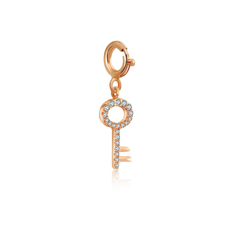 18k Gold Key Shape Diamond Charms - Genevieve Collection