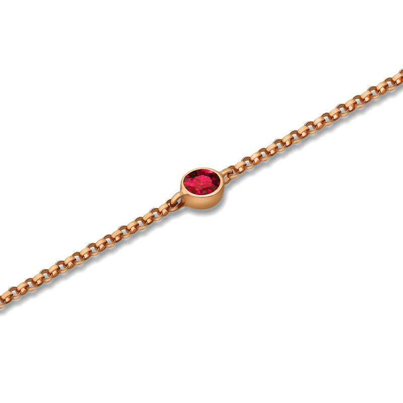 18k Gold January Birthstone Garnet Bracelet - Genevieve Collection