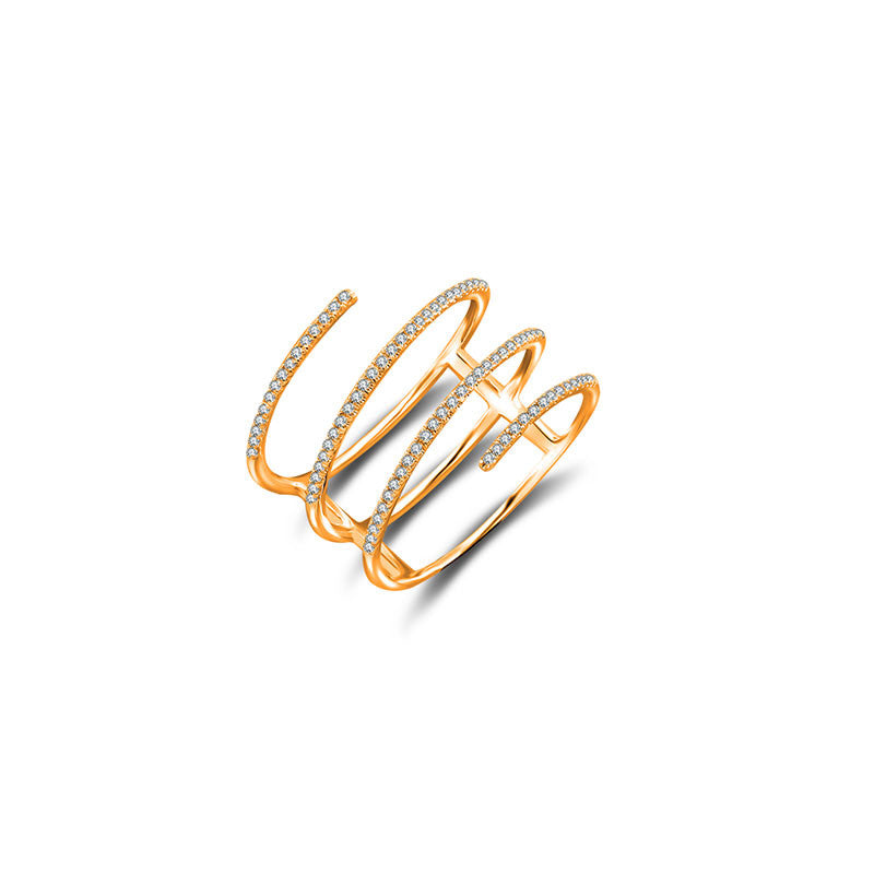 18k Gold Spring Shape Diamond Ring - Genevieve Collection