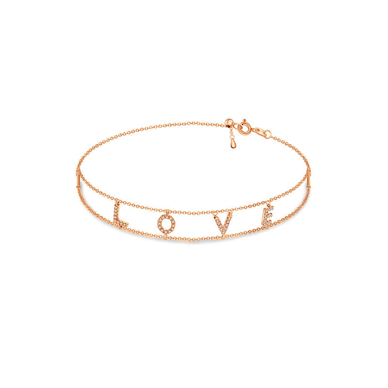 18k Gold "Love" Diamond Bracelet - Genevieve Collection