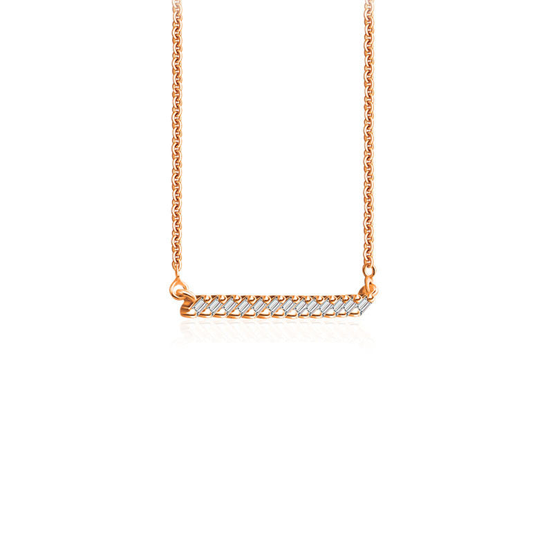 18k Gold Line Diamond Necklace - Genevieve Collection