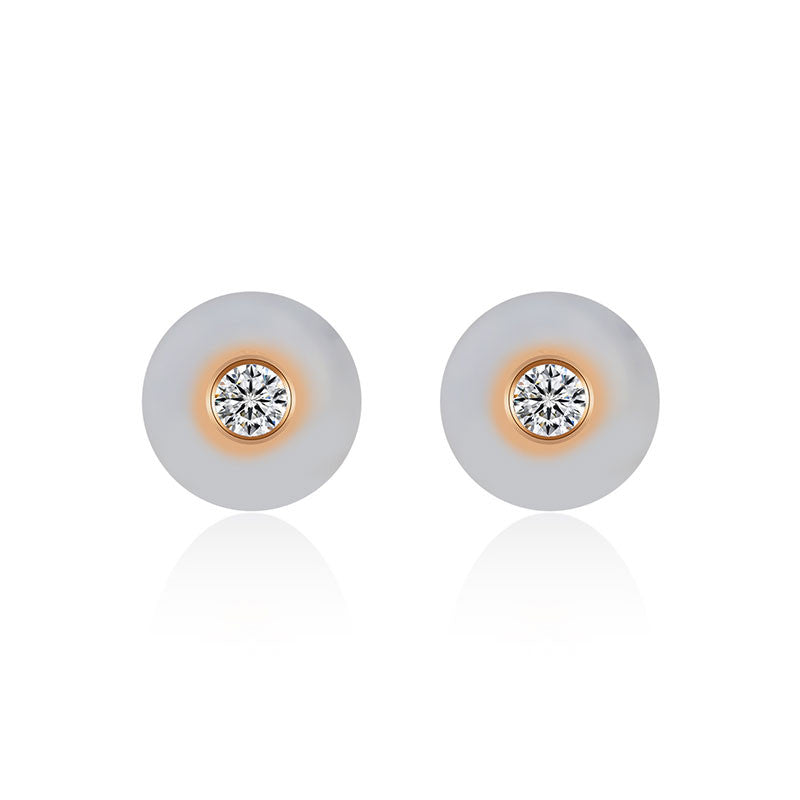 18k Gold Single Diamond Stud Earring - Genevieve Collection