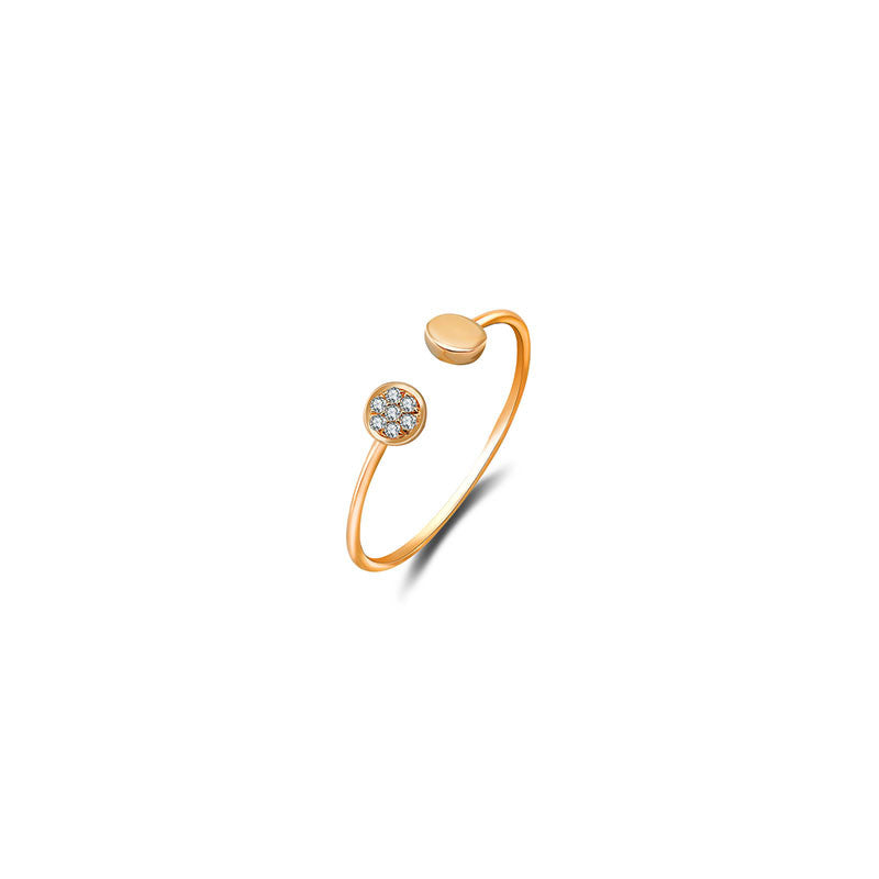18k Gold Double Round Shape Diamond Ring - Genevieve Collection