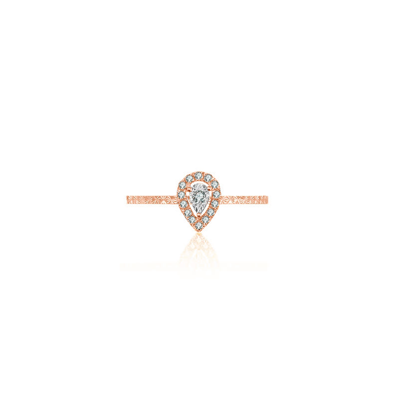 18k Gold Drop Shape Diamond Ring - Genevieve Collection