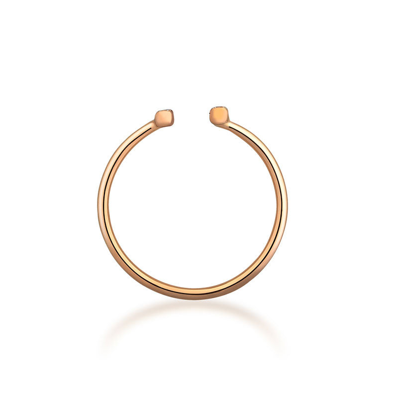18k Gold Strokes Diamond Midi / Pinky Ring - Genevieve Collection