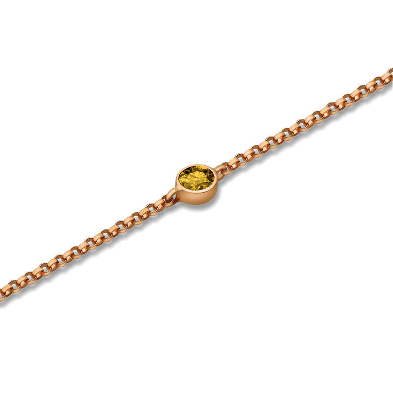 18k Gold November Birthstone Citrine Bracelet - Genevieve Collection
