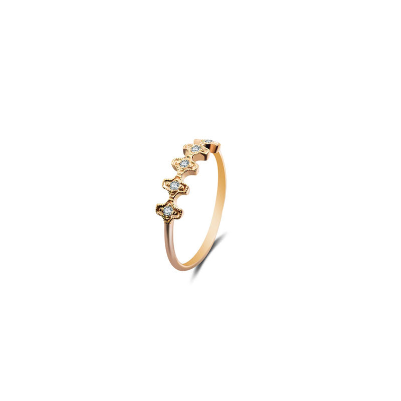 18k Gold Fog Arabesque Diamond Ring - Genevieve Collection