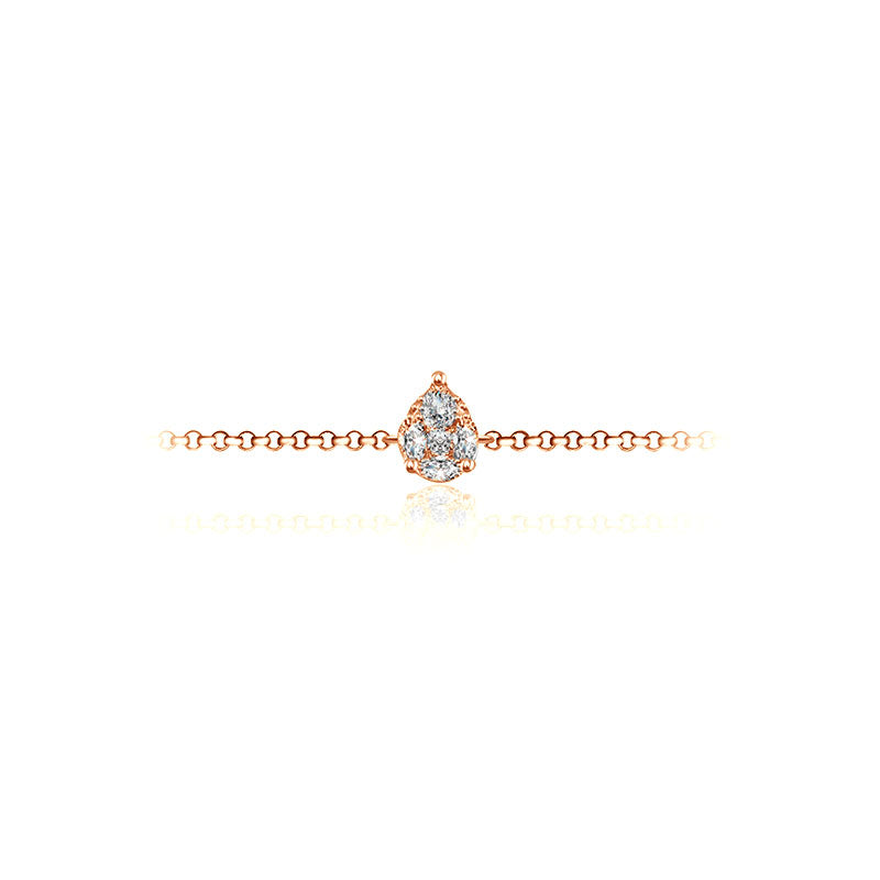 18k Gold Pear-Shaped Adjustable Diamond Bracelet - Genevieve Collection