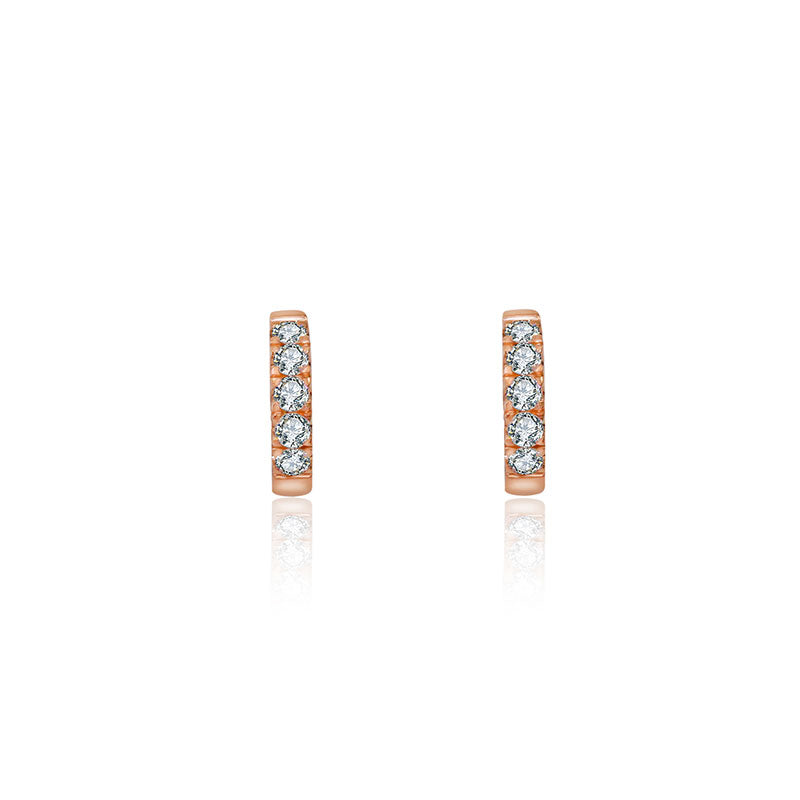 18k Gold Hoop Diamond Earring - Genevieve Collection