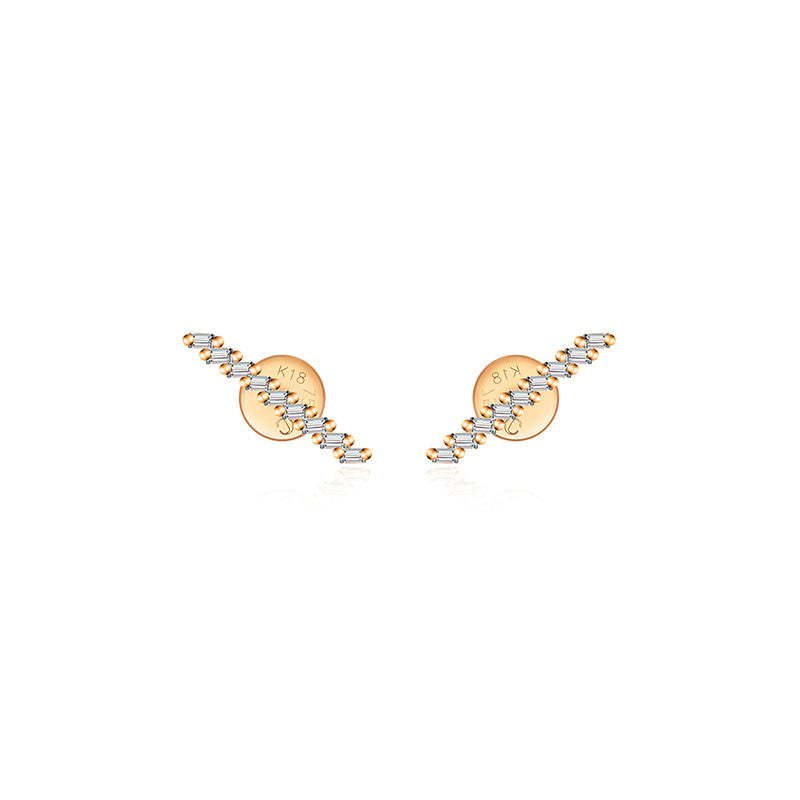 18k Gold Slash Line Diamond Earring - Genevieve Collection