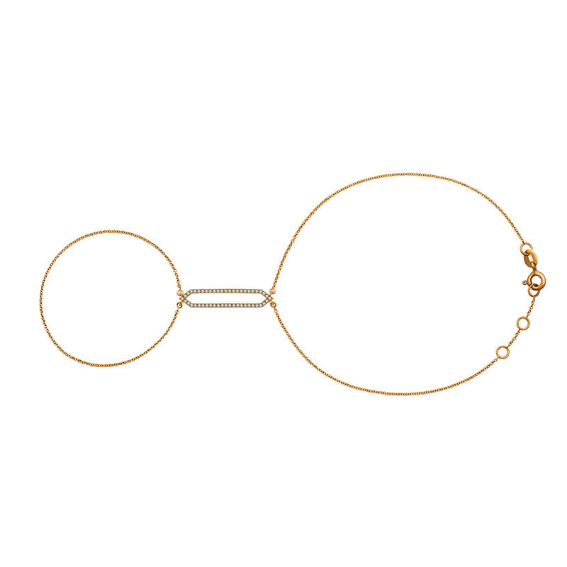 18k Gold Hexagonal Shape 2 Way Diamond Bracelet - Genevieve Collection